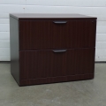 Dark Mahogany 2 Drawer Lateral Filing Cabinet, Locking